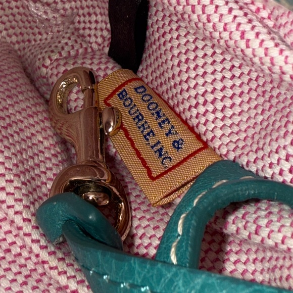 Dooney & Bourke Dillen Mini Barrel Bag in Turquoise Pebbled Leather (RARE) - Picture 7 of 10